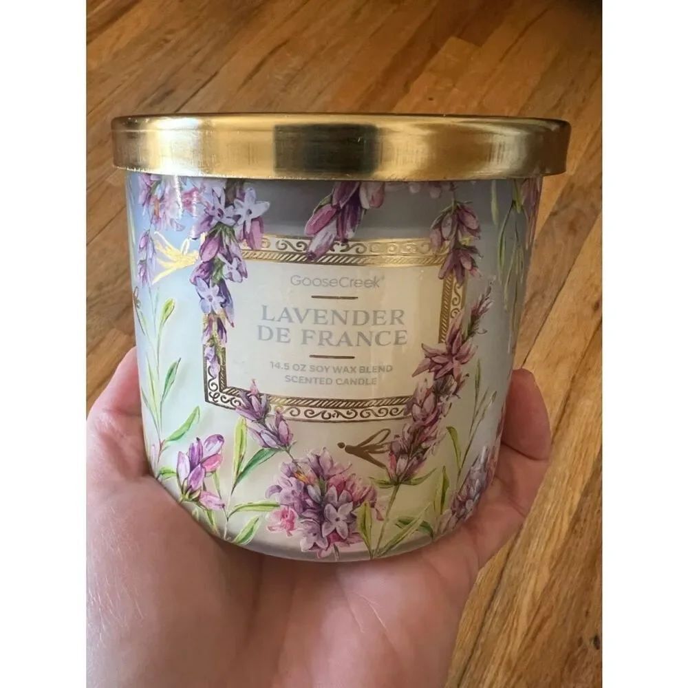 Goose Creek Lavender De France Scented 3 Wick Candle BRAND NEW